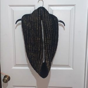 Black and Gold Infinity Scarf